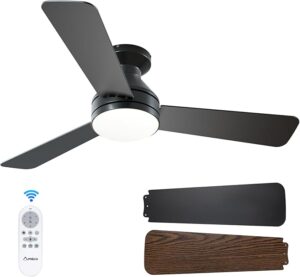 5.Amico Bedroom Ceiling Fan with Light